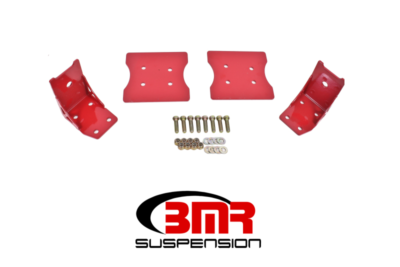 Ford Mustang Torque Box Reinforcement Plates - Lower - BMR Suspension - Lower Torque Box Reinforcement - Red - `79-`04